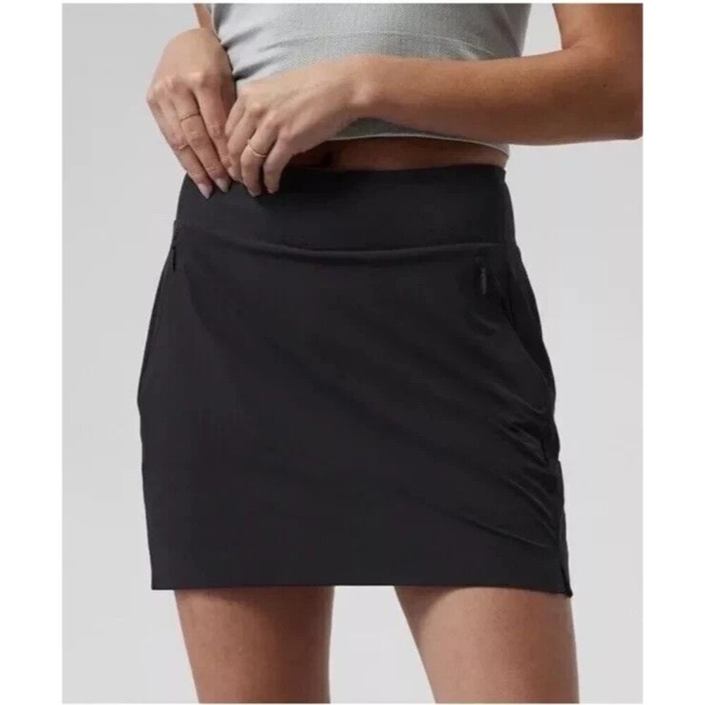 Athleta Soho Skort Size 8 Black Athletic Tennis Golf Activewear Sport Skirt - Picture 2 of 10